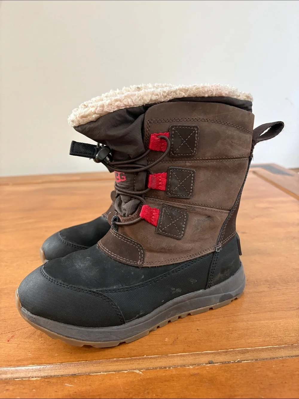 UGG Kids Brown and Black Winter Boots Size 13